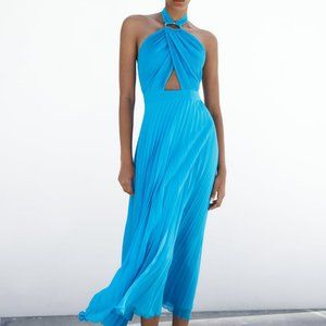 ZARA PLEATED CAMISOLE DRESS BLUISH SIZE S | 3564/111